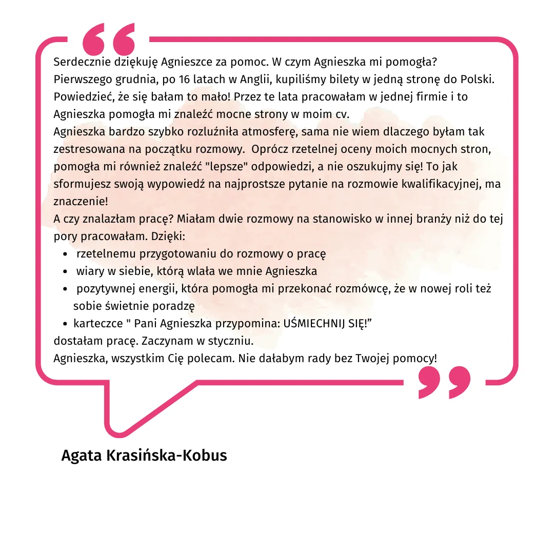 Opinia: Agata Krasińska-Kobus